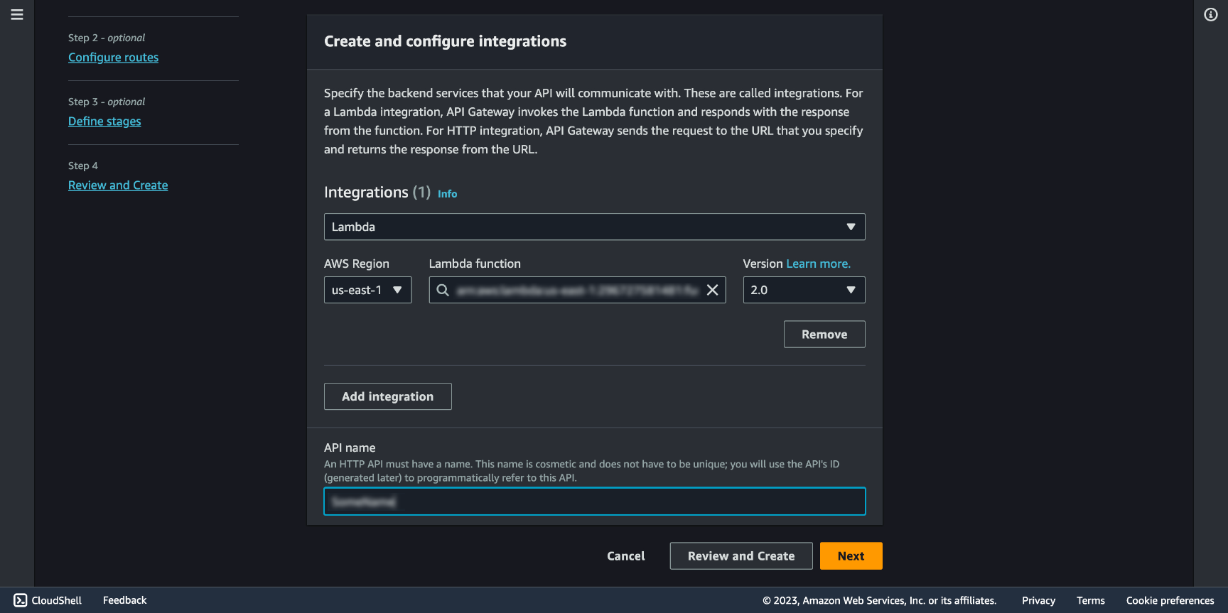 API Gateway and Lambda integration